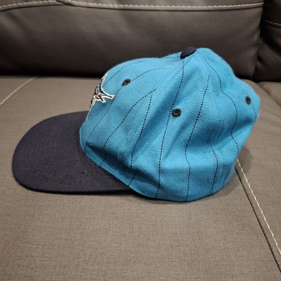 Florida Marlins Grosscap Vtg MLB Teal Black Strip Snapback Cap Under Visor Grey - Picture 2 of 6